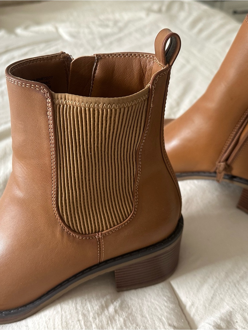 Kohl's Tan Chelsea Ankle Boots with Ribbed Elastic Panels